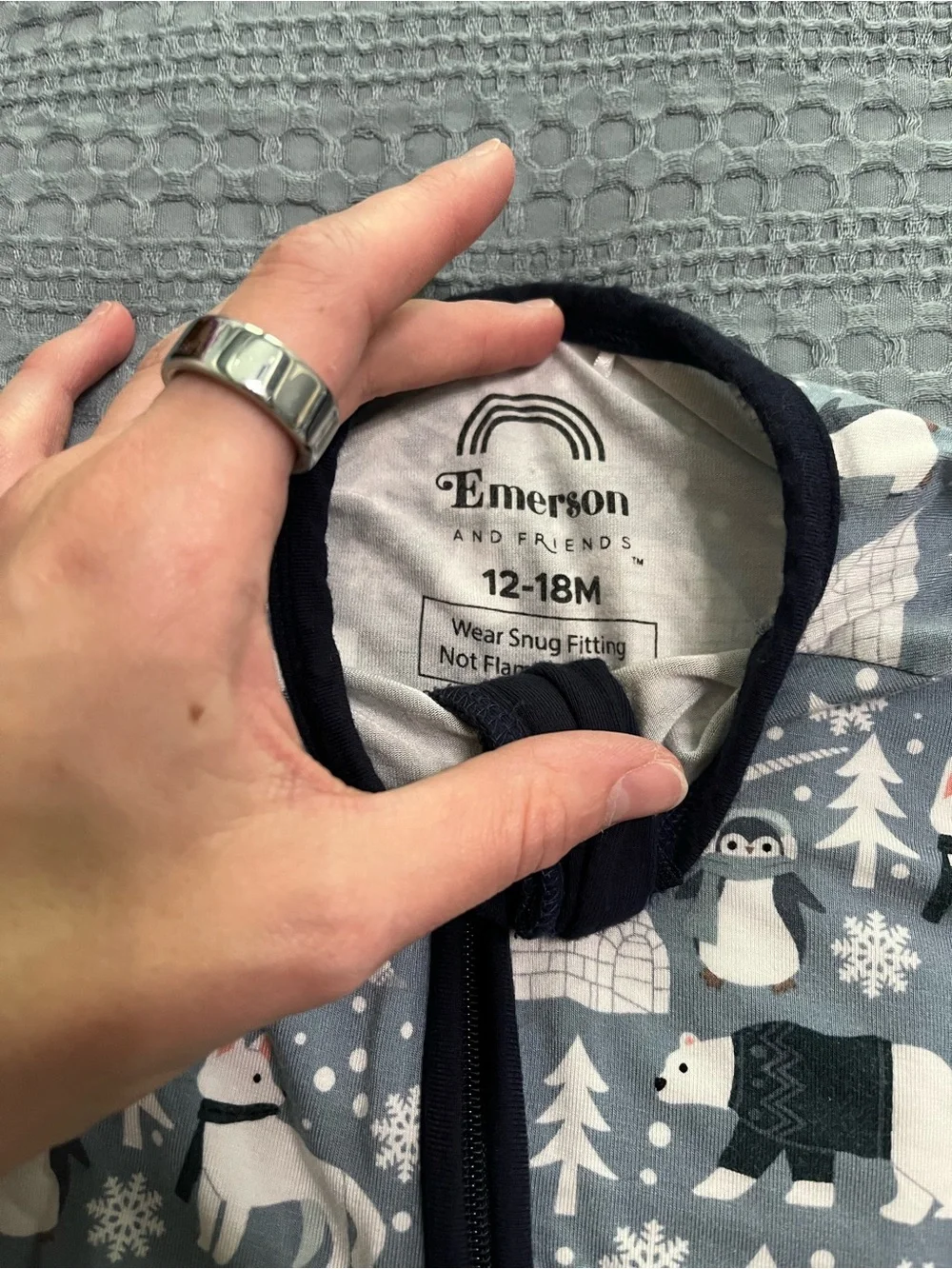 Toddler Gray Woodland Animal Footed One-Piece Pajamas